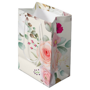 simple spring elegant floral medium gift bag