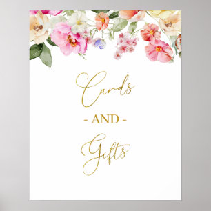 Simple Spring Floral Cards and Gifts Party Sign
