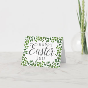 Simple Spring Foliage Happy Easter Holiday Card