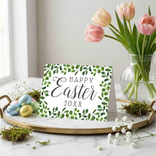 Simple Spring Foliage Happy Easter Holiday Card