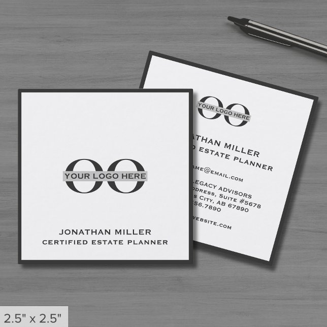 Simple Square Business Cards with Custom Logo (Creator Uploaded)