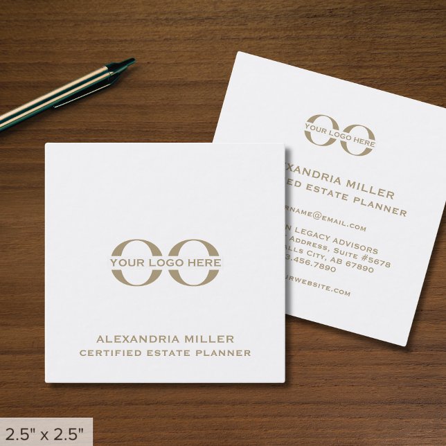 Simple Square Business Cards with Custom Logo (Creator Uploaded)