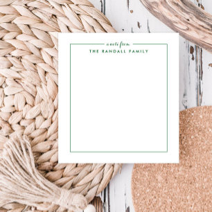 Simple Square Grass Green Personalised Notepad