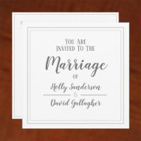 Simple Square Grey & White Wedding Day
