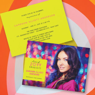 Simple Square Minimalist Photo Graduation Party Invitation