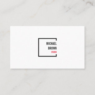 Simple Square Red Box Modern Business Card