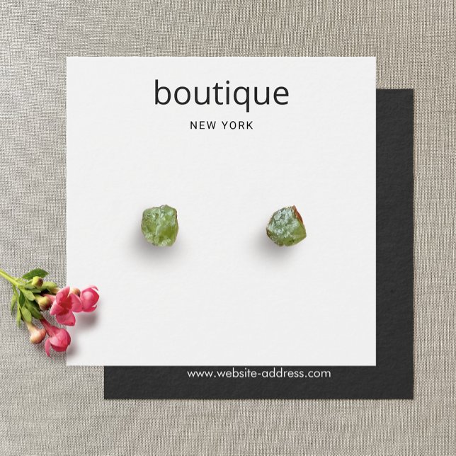 Simple Square White Stud Earring Display Card (Creator Uploaded)