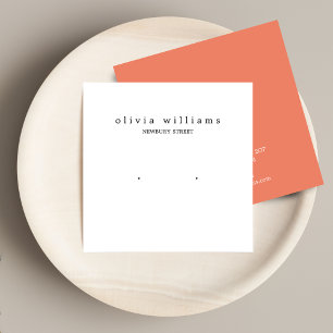 Simple Square White Stud Earring Display Card