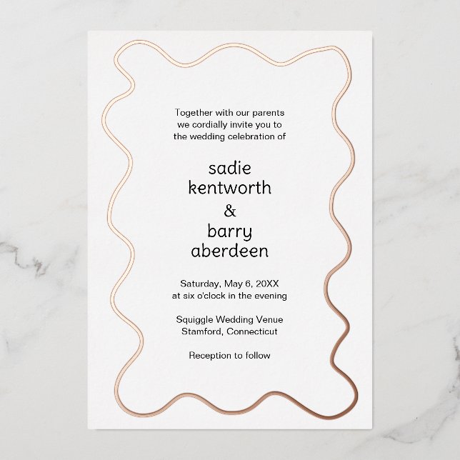 Simple Squiggle Frame Modern Wedding (Front)