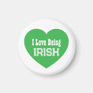 Simple St. Patrick's Day Green I Love Being Irish Magnet