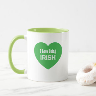 Simple St. Patrick's Day Green I Love Being Irish Mug