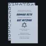Simple Star of David Custom B'nai Bat Bar Mitzvah  Invitation<br><div class="desc">Perfect card to announce a bar mitzvah, bat mitzvah or other Jewish celebration! Hand made art for you! FULLY CUSTOMIZABLE! Click on “Personalise” above to edit the text. Click "edit using design tool" to adjust the fonts, colours and placements and to delete the back side design if you prefer. Also...</div>