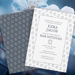 Simple Star of David Custom B'nai Bat Bar Mitzvah  Invitation