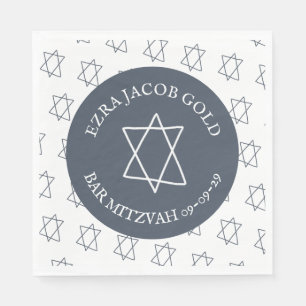 Simple Star of David Custom B'nai Bat Bar Mitzvah  Napkin