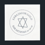 Simple Star of David Custom B'nai Bat Bar Mitzvah  Napkin<br><div class="desc">Perfect napkin for a bar mitzvah, bat mitzvah or other Jewish celebration! Hand made art for you! FULLY CUSTOMIZABLE! Click on “Personalise” above to edit the text. Click "edit using design tool" to adjust the fonts, colours and placements and to delete any part of the design if you prefer. Design...</div>
