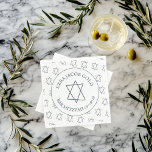Simple Star of David Custom B'nai Bat Bar Mitzvah  Napkin<br><div class="desc">Perfect napkin for a bar mitzvah, bat mitzvah or other Jewish celebration! Hand made art for you! FULLY CUSTOMIZABLE! Click on “Personalise” above to edit the text. Click "edit using design tool" to adjust the fonts, colours and placements and to delete any part of the design if you prefer. Design...</div>