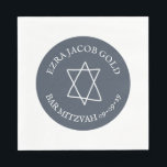 Simple Star of David Custom B'nai Bat Bar Mitzvah  Napkin<br><div class="desc">Perfect napkin for a bar mitzvah, bat mitzvah or other Jewish celebration! Hand made art for you! FULLY CUSTOMIZABLE! Click on “Personalise” above to edit the text. Click "edit using design tool" to adjust the fonts, colours and placements and to delete any part of the design if you prefer. Design...</div>