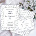 Simple Star of David Custom B'nai Bat Bar Mitzvah  RSVP Card<br><div class="desc">Perfect response card to include with a bar mitzvah, bat mitzvah or other Jewish invitation! Hand made art for you! FULLY CUSTOMIZABLE! Click on “Personalise” above to edit the text. Click "edit using design tool" to adjust the fonts, colours and placements and to delete the back side design if you...</div>