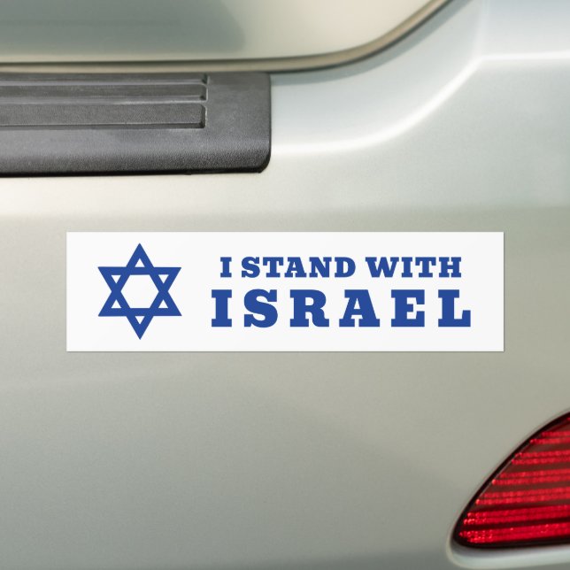 Simple Star of David . I Stand with Israel Bumper Sticker (On Car)