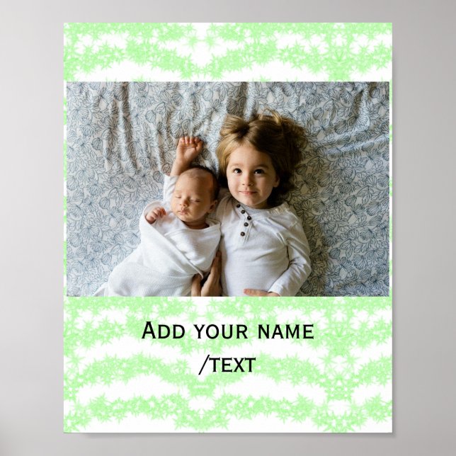 simple star sparkle glitter add photo custom text  poster (Front)