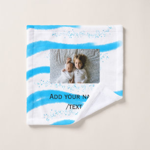 simple star sparkle glitter add photo custom text wash cloth