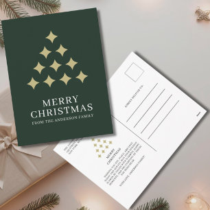 Simple star tree green Merry Christmas Holiday Postcard