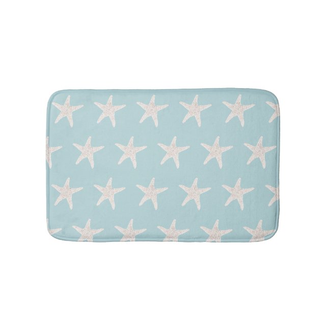 Simple Starfish Pattern Coastal Bath Mat (Front)