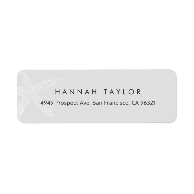 Simple Starfish Return Address Label (Front)