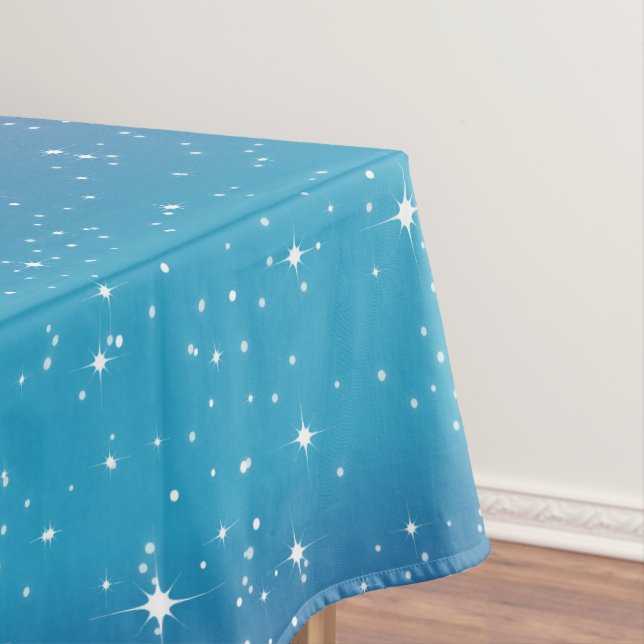 Simple Stars on Blue Gradient Background Tablecloth (In Situ)