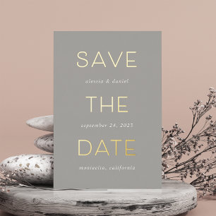 Simple Statement Foil Save the Date Card