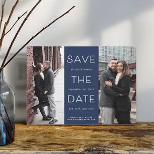 Simple Statement Two Photo Save the Date