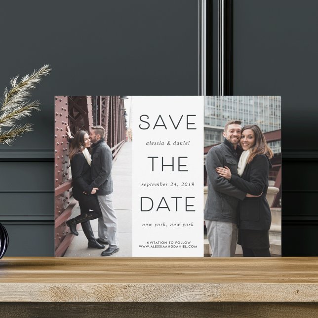 Simple Statement | Two Photo Save the Date (Creator Uploaded)