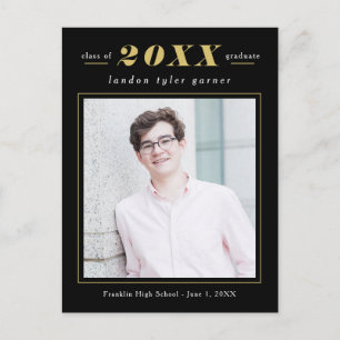 Simple Stats Editable Colour Graduation Postcard