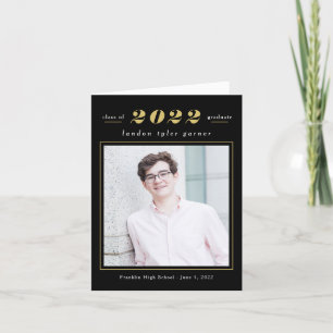 Simple Stats Graduation Photo Thank You Card