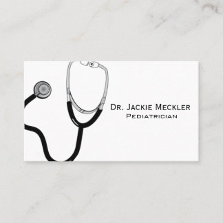 Simple Stethoscope Paediatrician Business Card