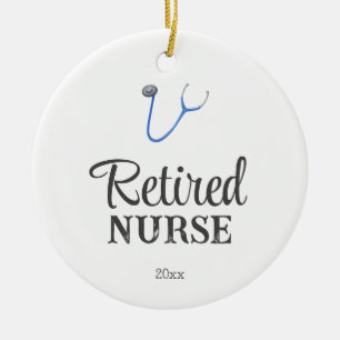 Simple Stethoscope Retired Nurse Ceramic Ornament