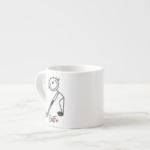 Simple Stick Figure Golfer Espresso Cup