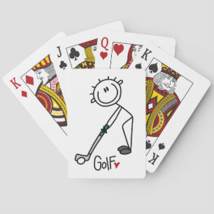 Simple Stick Figure Golfer Playing Cards