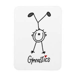 Simple Stick Figure Gymnast Magnet
