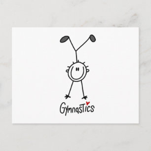 Simple Stick Figure Gymnast Postcard