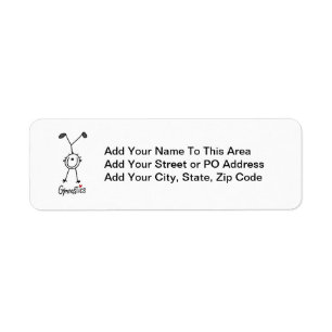 Simple Stick Figure Gymnast Return Address Label