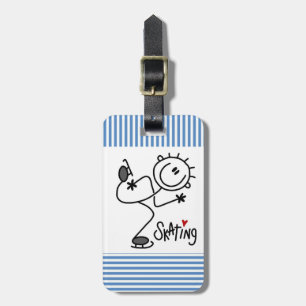 Simple Stick Figure Ice Skating T-shirts and Gifts Luggage Tag