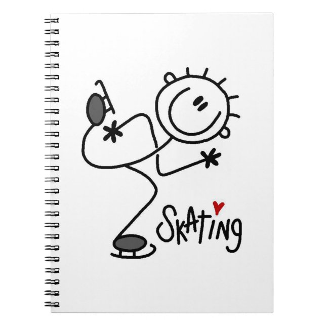 Simple Stick Figure Ice Skating T-shirts and Gifts Notebook (Front)