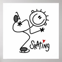Simple Stick Figure Ice Skating T-shirts and Gifts