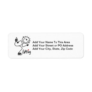 Simple Stick Figure Ice Skating T-shirts and Gifts Return Address Label