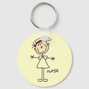 Simple Stick Figure Nurse T-shirts and Gifts Key Ring