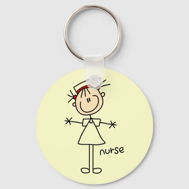Simple Stick Figure Nurse T-shirts and Gifts Key Ring (Front)
