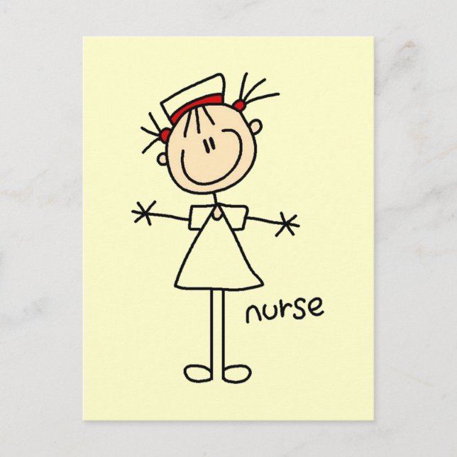 Simple Stick Figure Nurse T-shirts and Gifts Postcard (Front)
