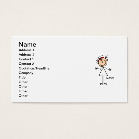 Simple Stick Figure Nurse Tshirts and Gifts Business Card