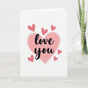 Simple Stitched Love You Card